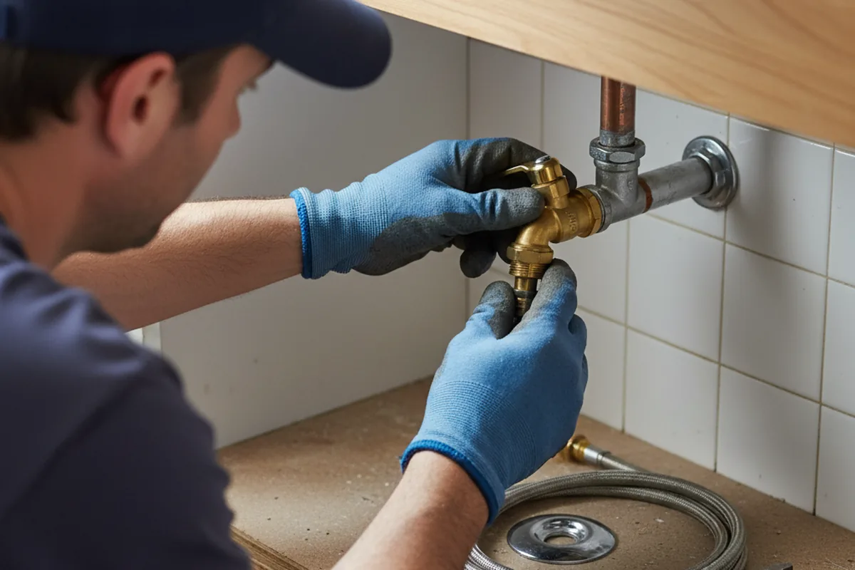 Shutoff valve and fitting work during Emergency Plumbing in New Waverly